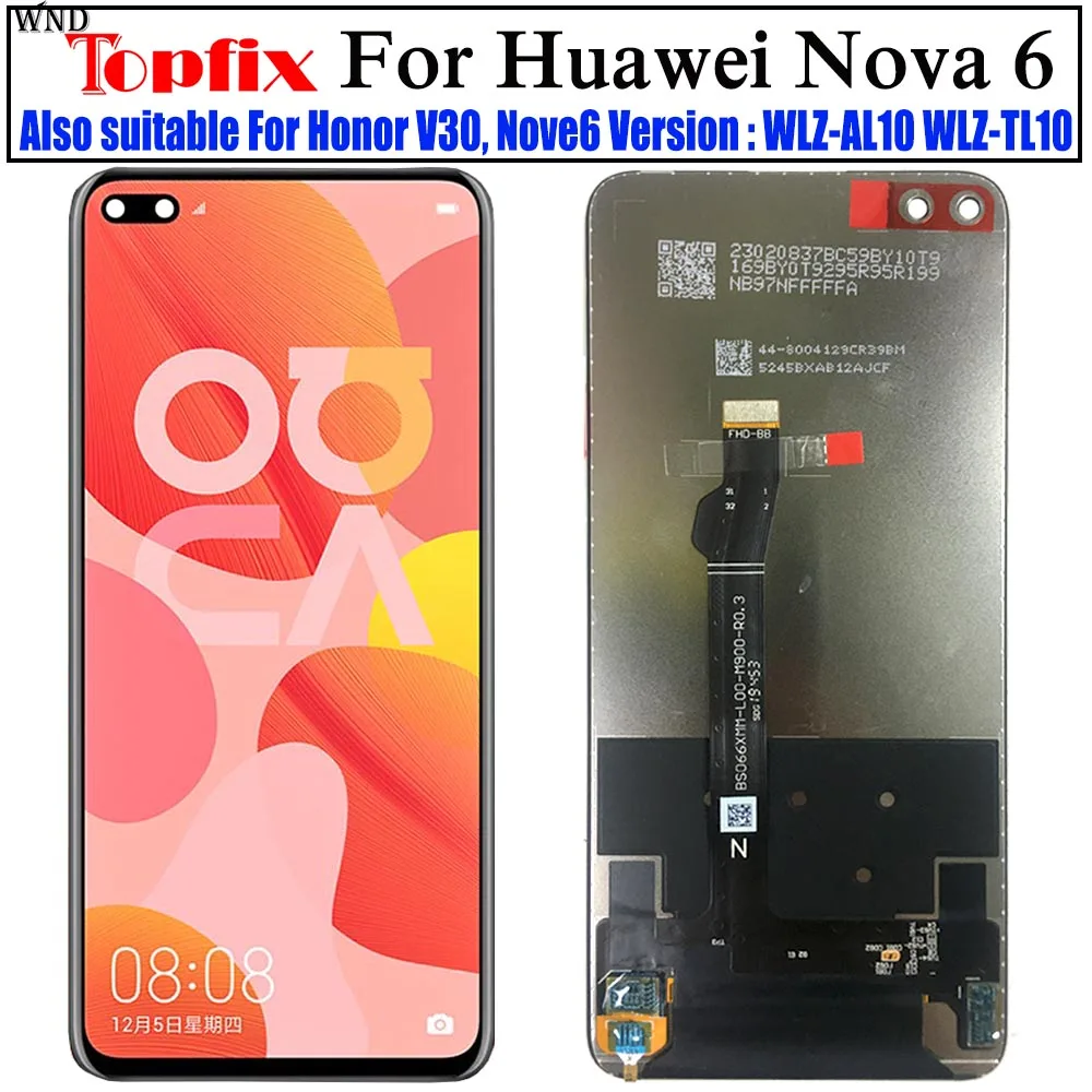 ЖК-дисплей V30 для Huawei Honor View 30 с сенсорным экраном и дигитайзером в сборе Nova 6