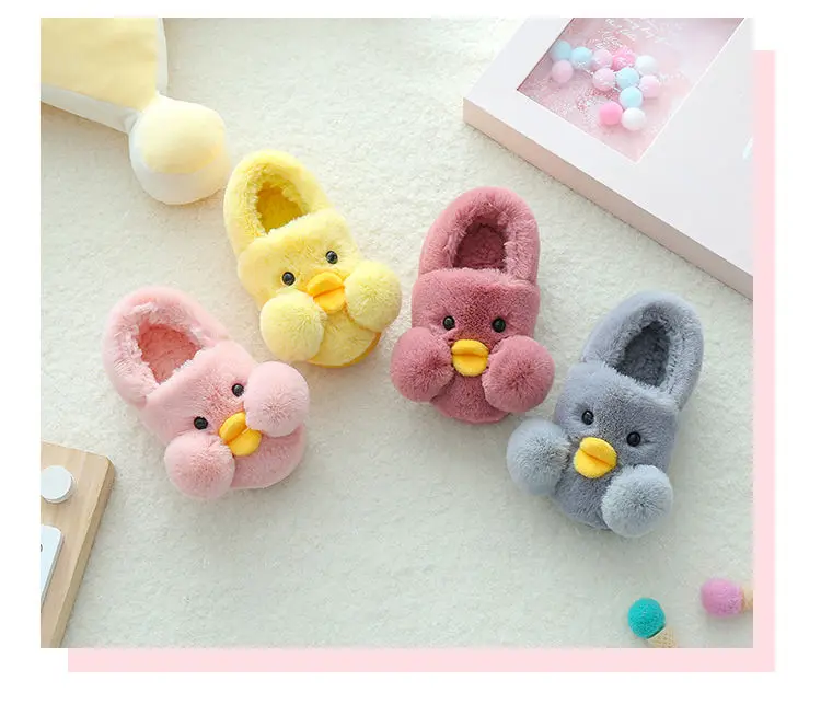 Children Slippers Boys Girls Cartoon Non-slip Slipper Baby Winter Kids Fashion Indoor Fur Warm Shoes Child Home Floor Shoes leather girl in boots