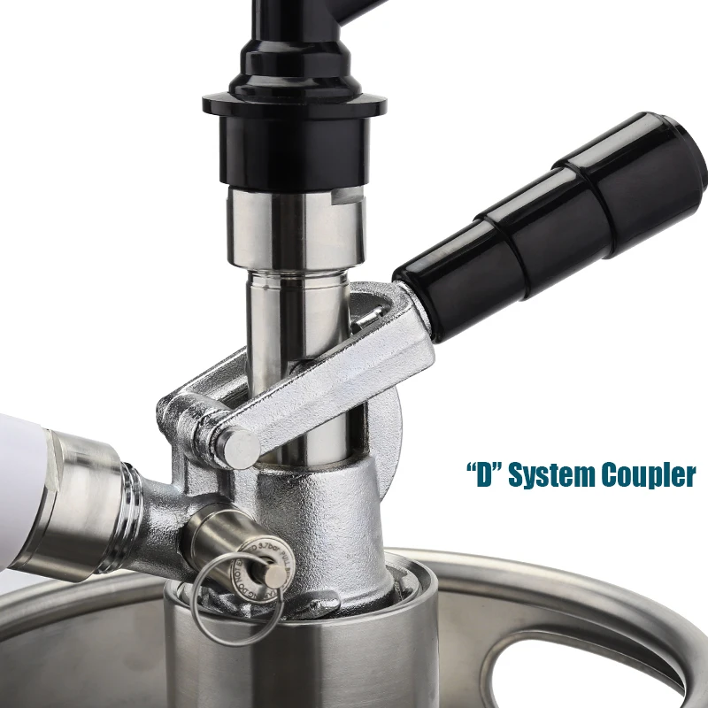 Hopsbrew Mini 304 Stainless Steel Keg Growler 5L Standard Silver With Spear