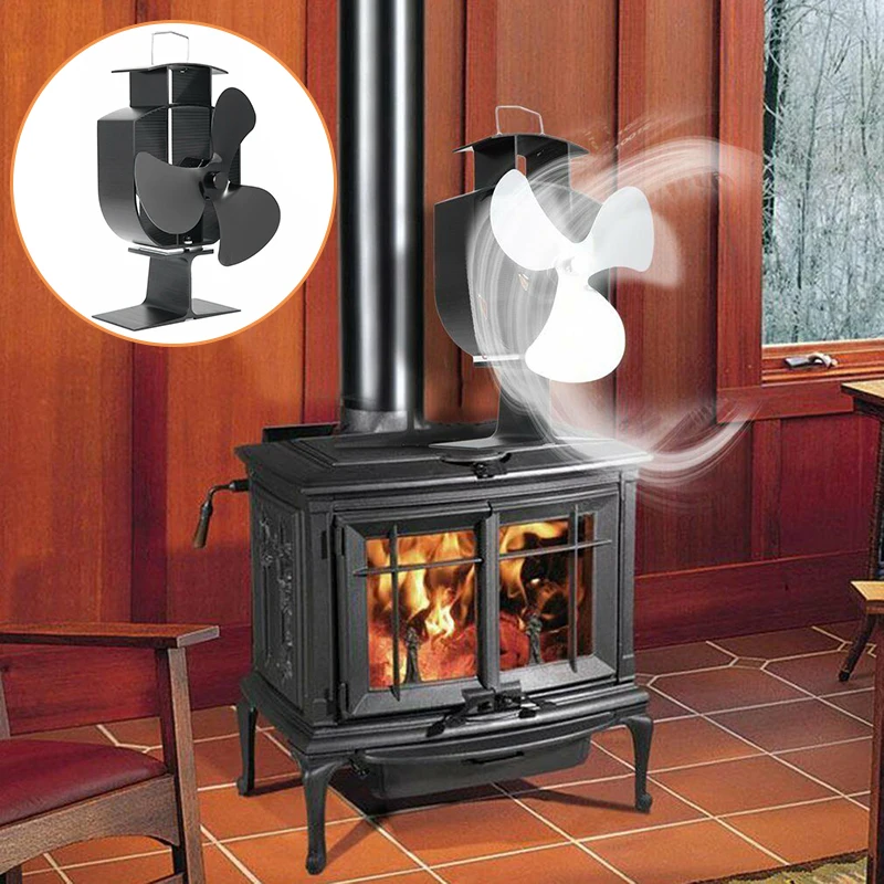 New Design Eco Friendly Heat Powered Wood Burning Stove Top Fan Black -  AliExpress