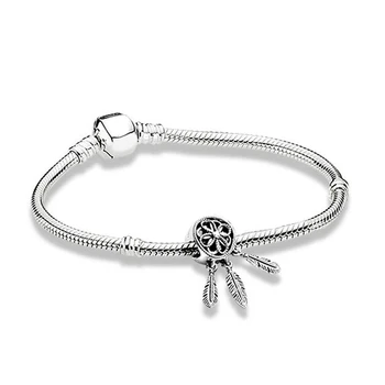 

100% 925 silver sterling zt0133 captures love bracelet 797200 spiritual catcher dreamer charm 590702hv bracelet with clasp