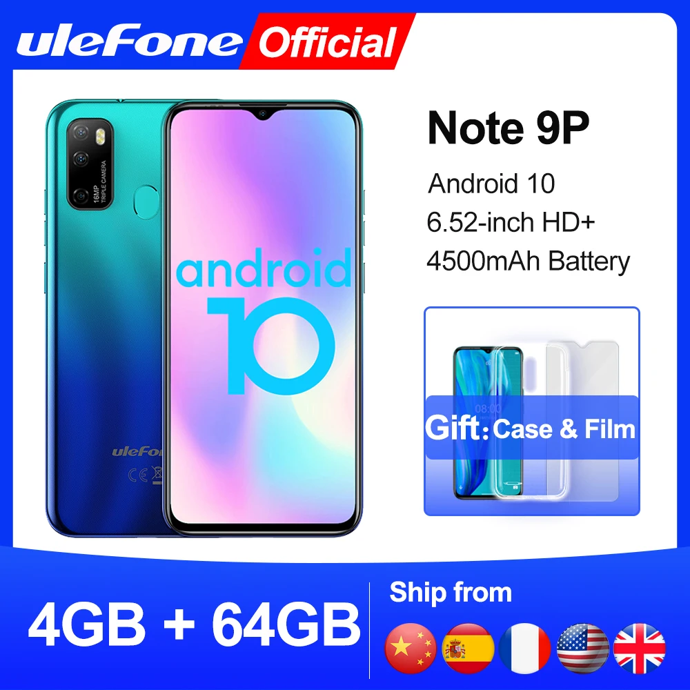 Ulefone Note 9P смартфон на Android 10 4 Гб + 64 ГБ экран 6 52 дюйма мобильный телефон