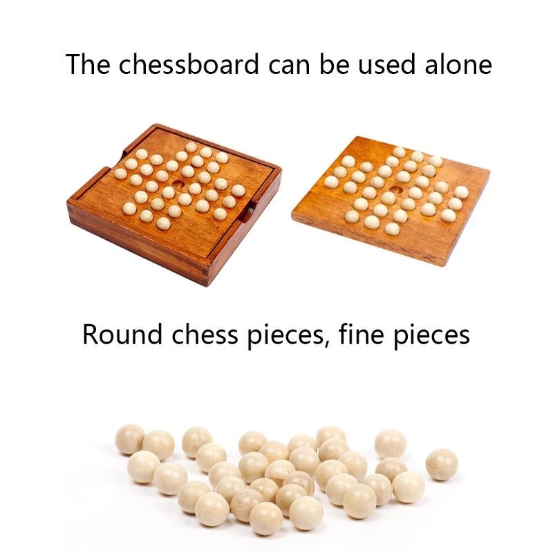 448D Europe Board Game Single Chess Peg Solitaire Diamond Move Independently Cognitive Ability Classical Educational Toy