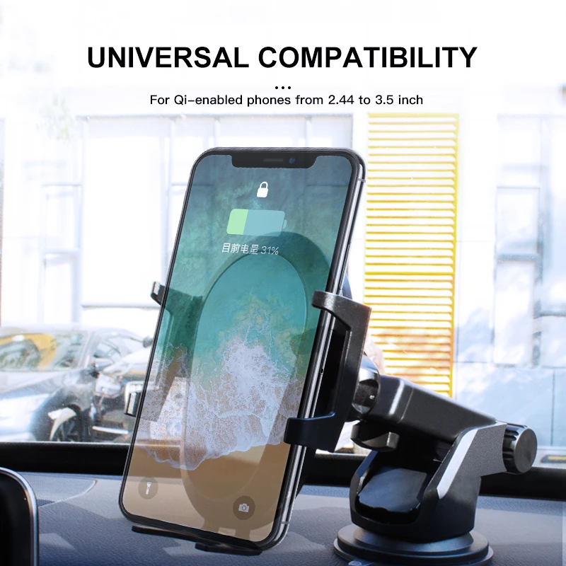 IONCT 10 Вт Быстрое беспроводное автомобильное зарядное устройство для IPhone 11 XS XR X 8 Qi