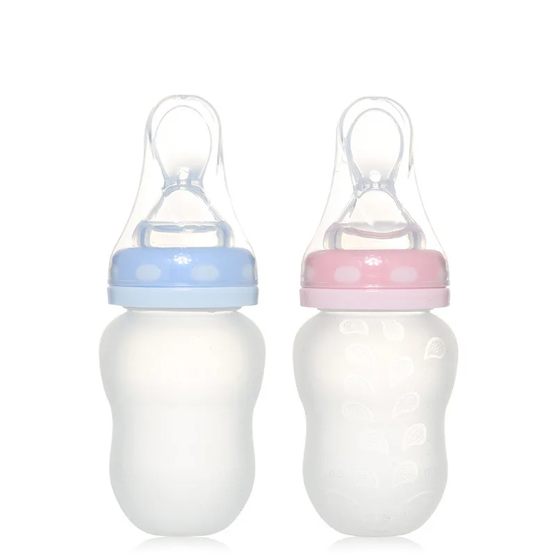 

Mei ying tang Creative Multi-functional Rice Paste Bottle Extrusion Type 180ml Wide Mouth Silicone Nursing Bottle Mom And Baby