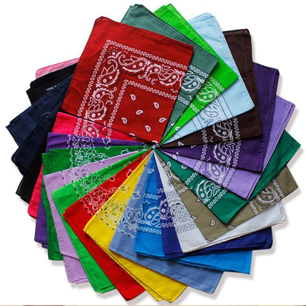 

Unisex Men Women Cotton Bandana Hairband Cowboy Mens Biker Sports Headwear Wrist Hairwrap Double Sided Head Wrap Scarf