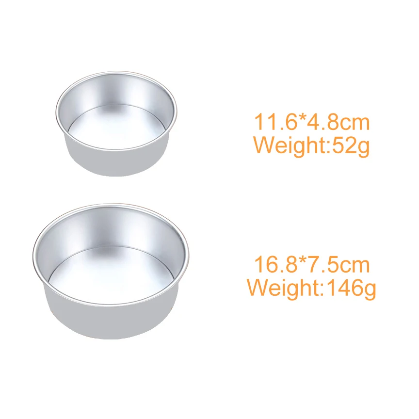 2pcs-set 3 Многоуровневое круглый набор форм для торта Алюминий сплав Набор форм для выпечки тортов антипригарное выпечка кастрюли 4/6/8 дюймовый торты пресс-форм съемное дно 386 - Цвет: 2pcs-set