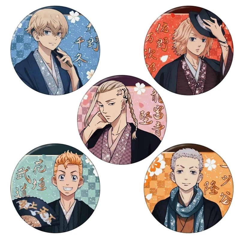 Anime Tokyo Revengers Acrylic Lapel Pin Epoxy Butterfly Clasp Pin Handmade Butterfly Brooch Cosplay Gifts