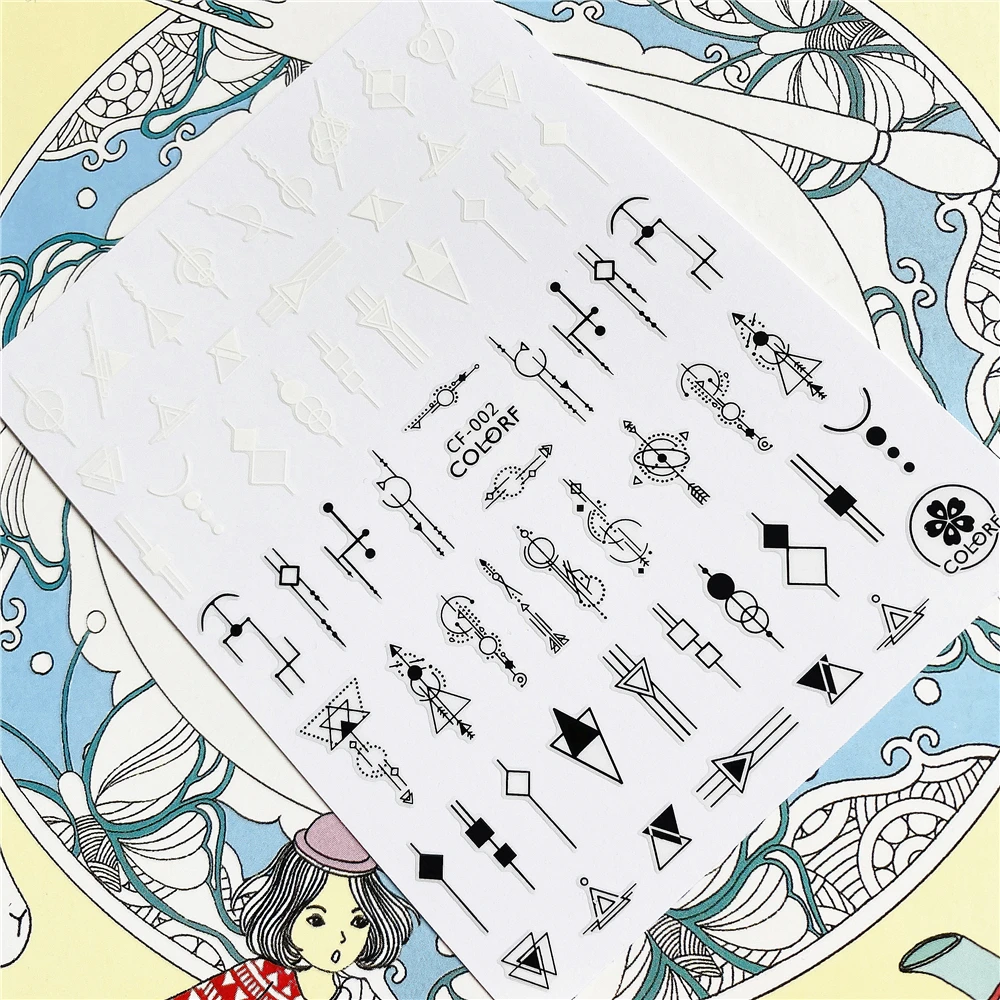 

CF-002 CA-258 CA-258 Irregular shape Slender finger Eye 3D Back glue Nail Art Stickers Decals Sliders Nail ornament decoration