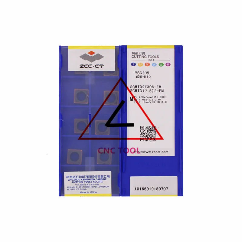 

SCMT09T308-EM YBG205 10pcs Original CHINA ZCCCT Turning Inserts