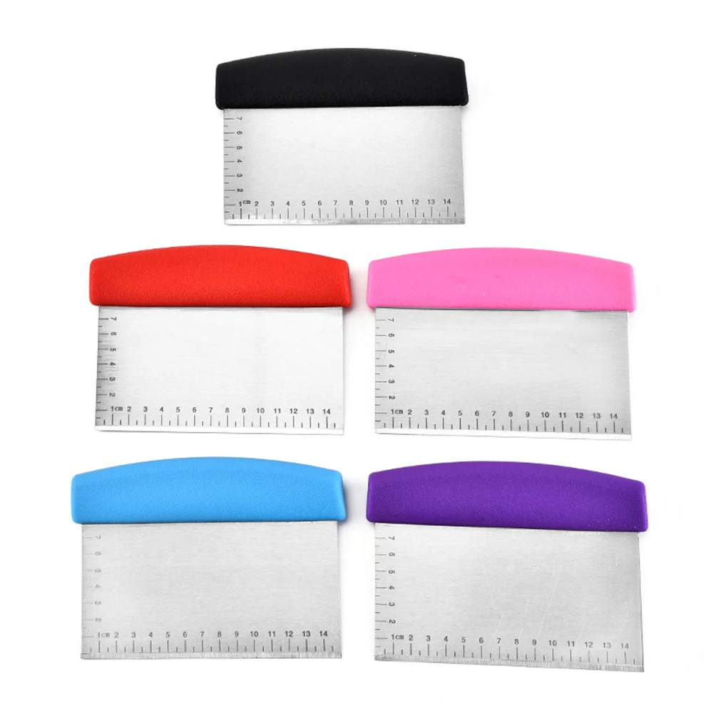 1pc Stainless Steel Pizza Dough Scraper Cutter Baking Pastry Spatulas Fondant Cake Decoration Tools Kitchen Bakery Accessories