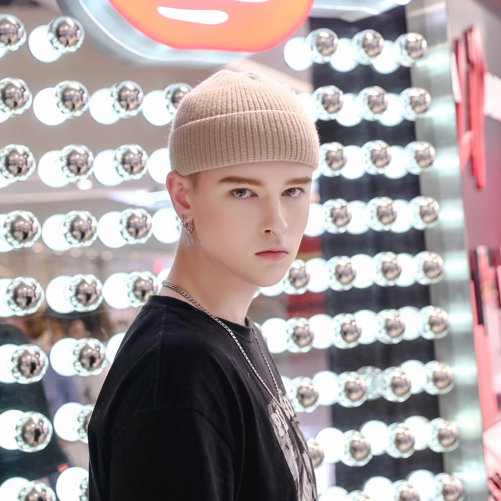 Вязаные шапки Skullies для женщин и мужчин, модные вязаные шапки Skullcap для мальчиков и девочек, хип-хоп однотонные шляпы для влюбленных, повседневные Gorras