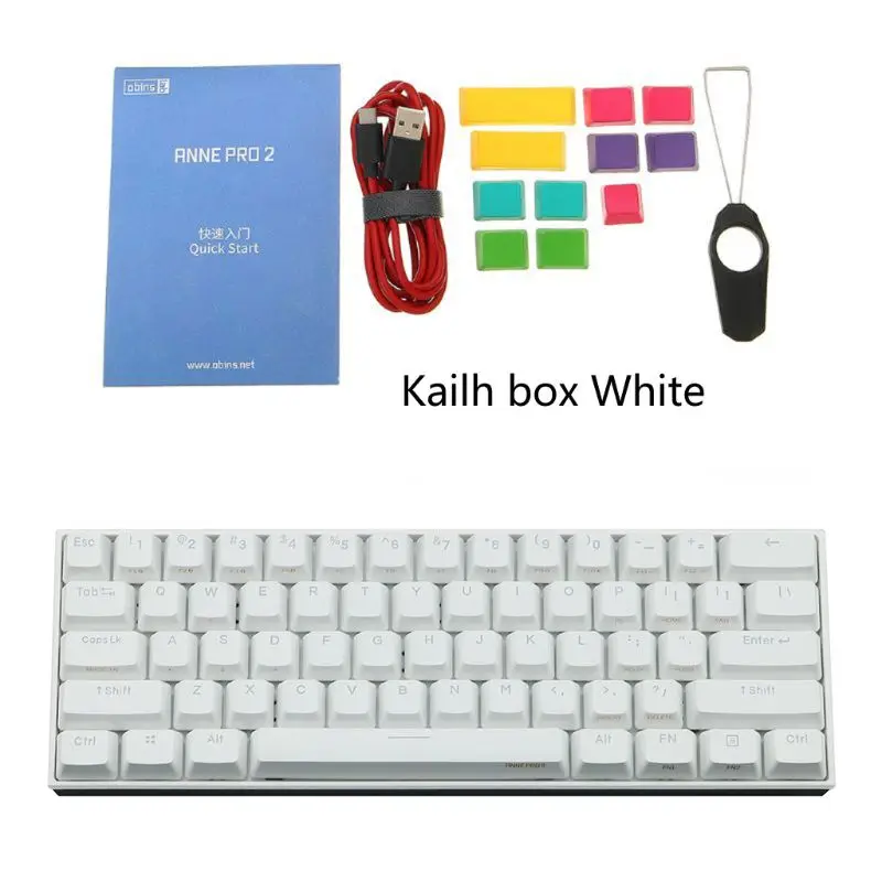 Anne Pro2 60% Bluetooth 4 0 Type C RGB 61 клавиша Механическая игровая клавиатура Cherry Switch Gateron