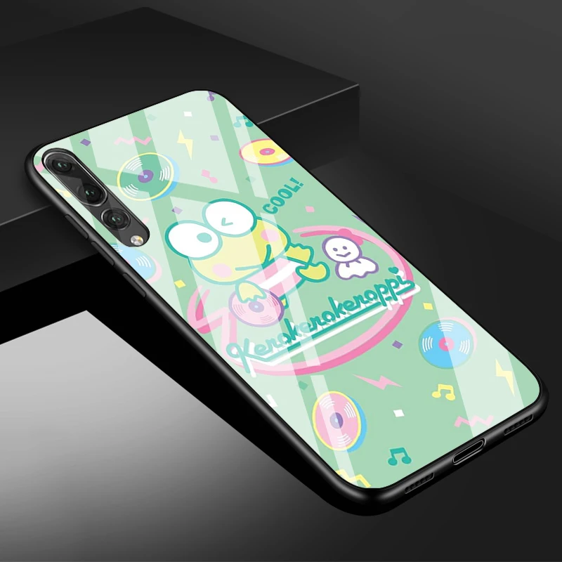 cute huawei phone cases Keroppi Kính Cường Lực Điện Thoại Ốp Lưng Cho Huawei P20 P30 P40 P40 Lite Pro Psmart Giao Phối 20 30 Bao Vỏ phone case for huawei