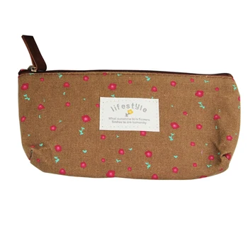 

Women Fashion Makeup Storage Bag Rural Style Floral Pencil Pen Case Cosmetic Bag Good Quality Travel Storage Zipper Bag