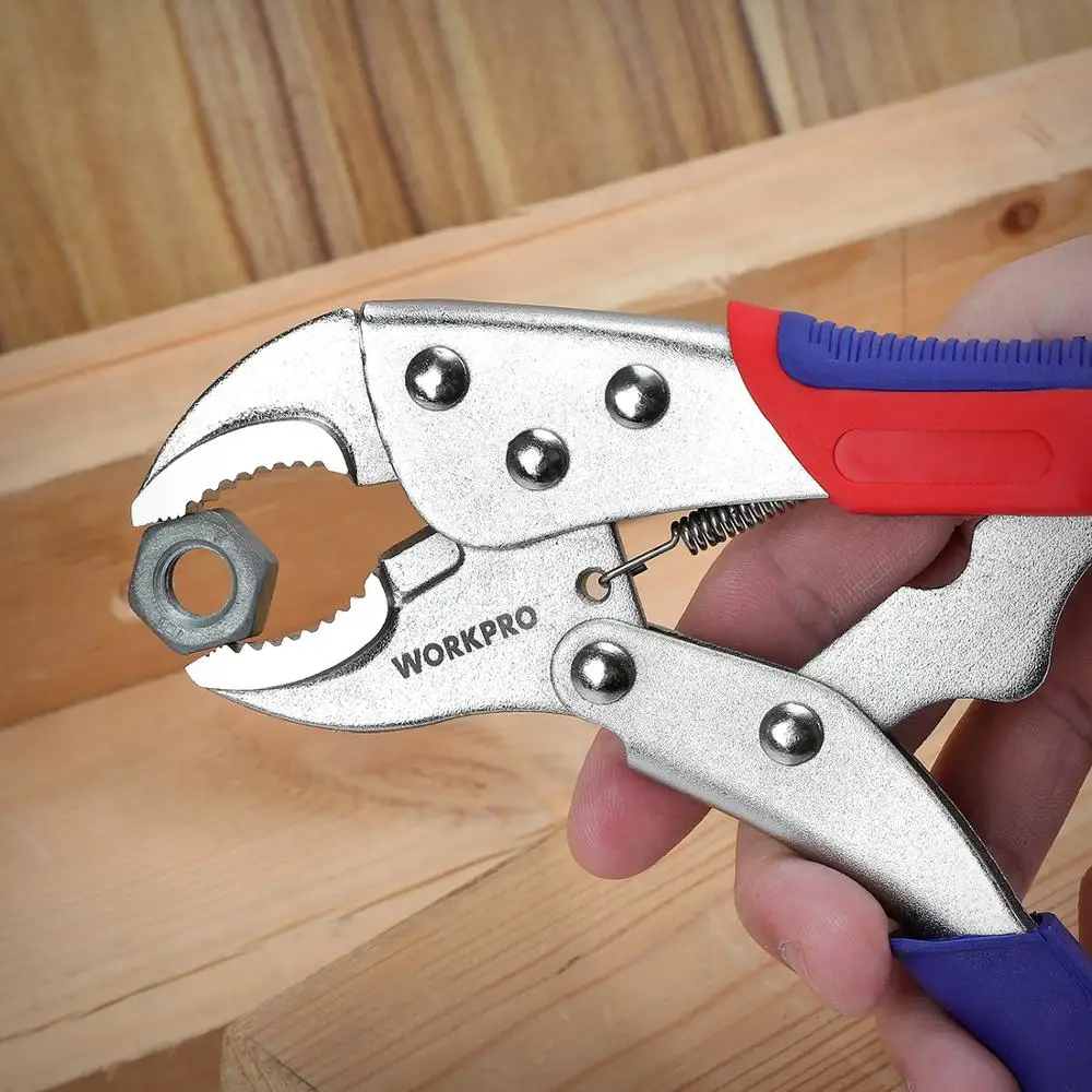 Клещи с блокировкой WORKPRO набор из 3 шт(10" изогнутый зажим, 7" изогнутый зажим, 6,5"прямой зажим