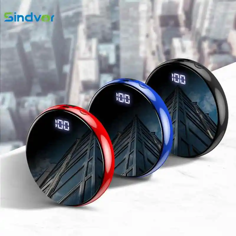 

20000mAh Portable Mini Power Bank Mirror Screen Phone Charger Powerbank LED Digital External Battery Poverbank For Mobile Phon