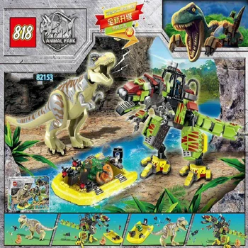 

New Jurassic World 75938 Park Building Blocks Tyrannosaurus Rex Dinosaur Mach Battle Model Bricks Toys