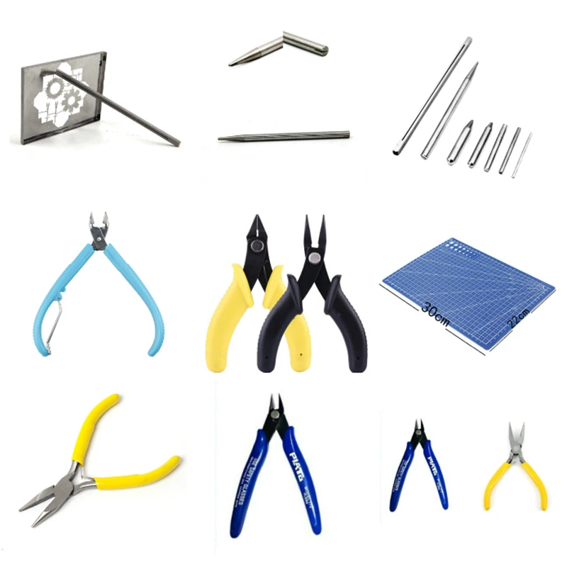 Herramienta para ensamblaje de puzles de Metal 3D, tenazas y tijeras de punta larga, pinzas, sacapuntas, herramientas de manualidades DIY