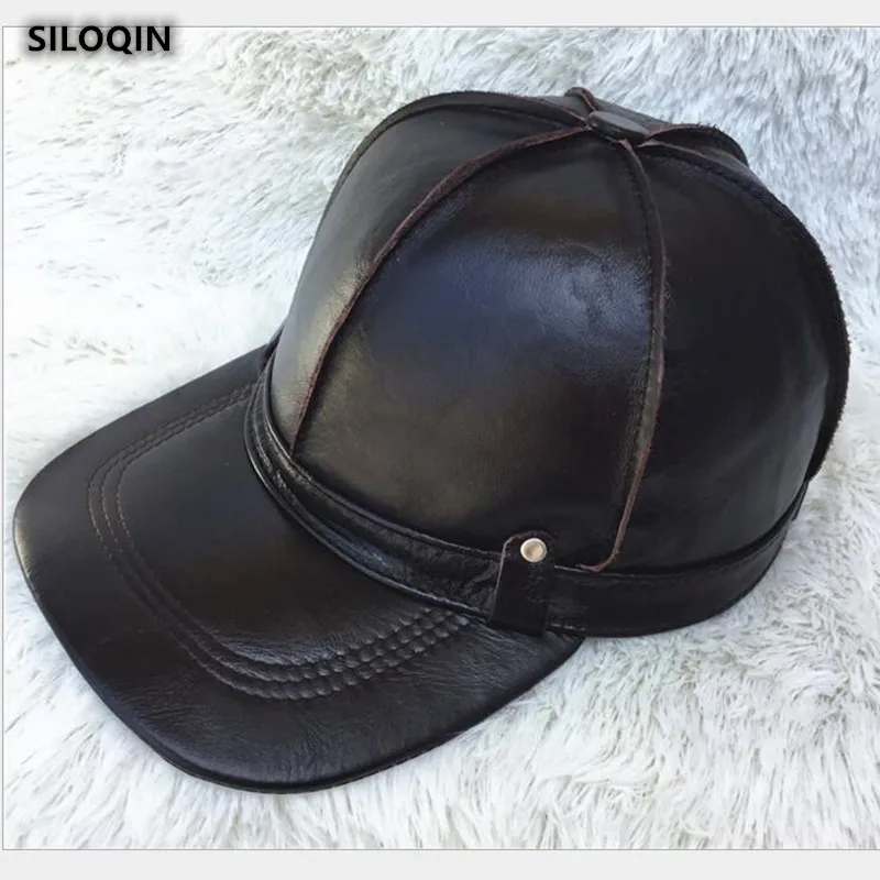 SILOQIN Мужская модная качественная бейсболка из воловьей кожи шапка натуральной
