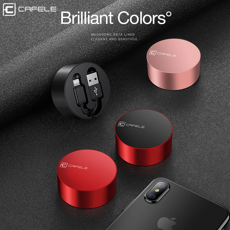 CAFELE Выдвижной USB кабель для iPhone X XI XS MAX usb зарядки XIR XR 7 8 Plus мини портативный