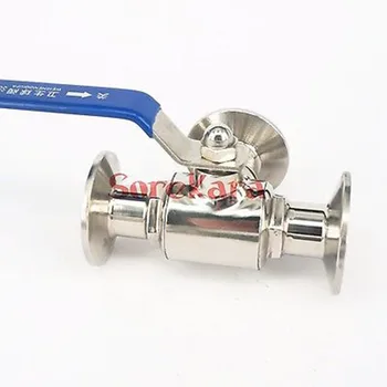 Fit 19mm 3/4" Pipe OD 1.5" Tri Clamp SS304 Stainless Steel 3-Piece Ball Valve