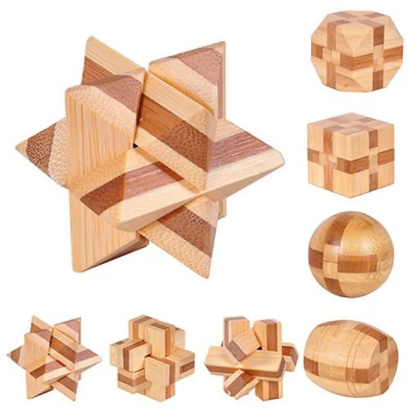 Jual Wooden Kongming Lock Brain Teaser 