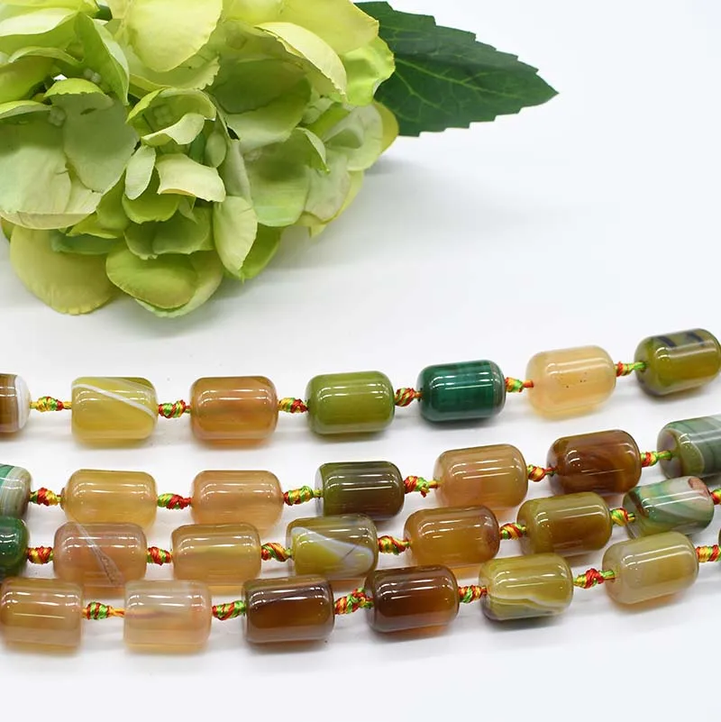2strands/lot Natural Smooth candy cylindrical Agate loose beads For DIY Bracelet Necklace Jewelry Making Strand 15