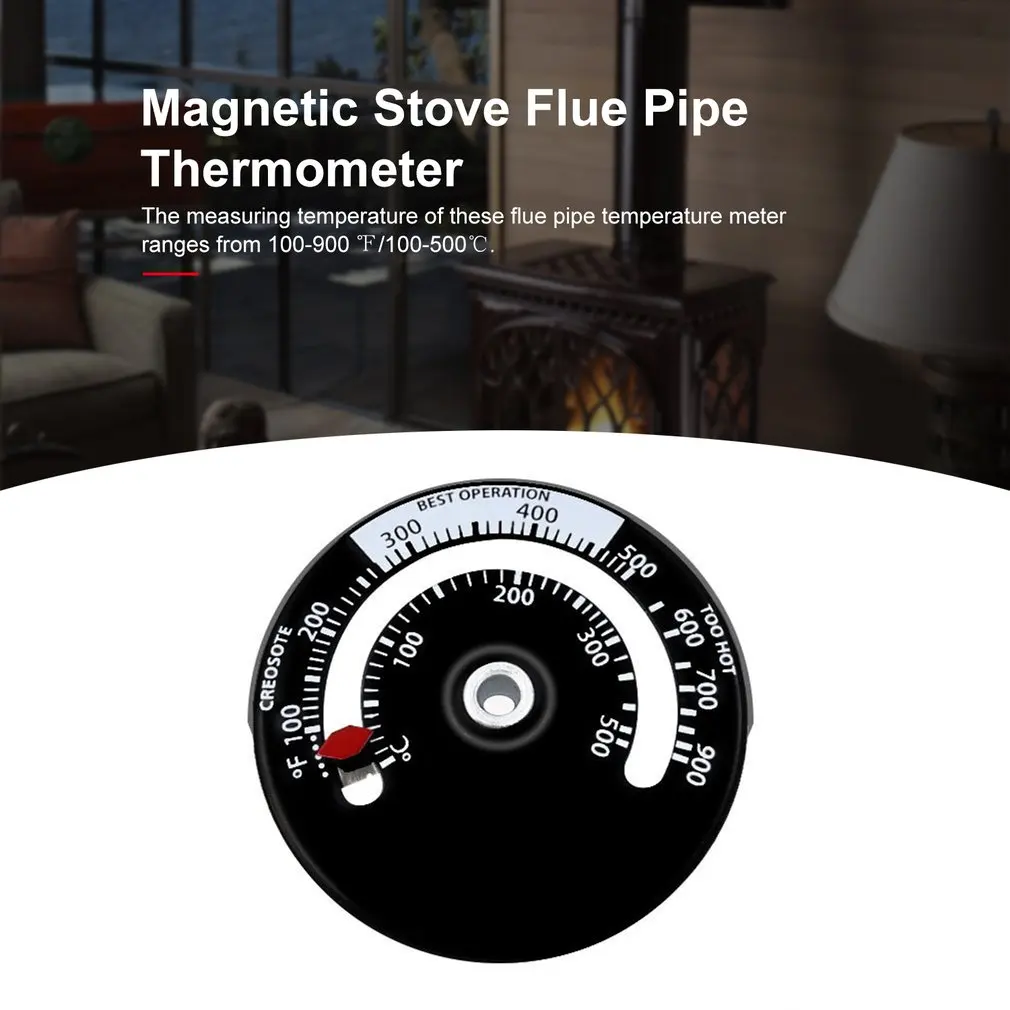 

Hot New Magnetic Stove Flue Pipe Thermometer Stove Burn Indicator Heater Temperature Gauge Woodburner Stove Pipe Fan Thermometer