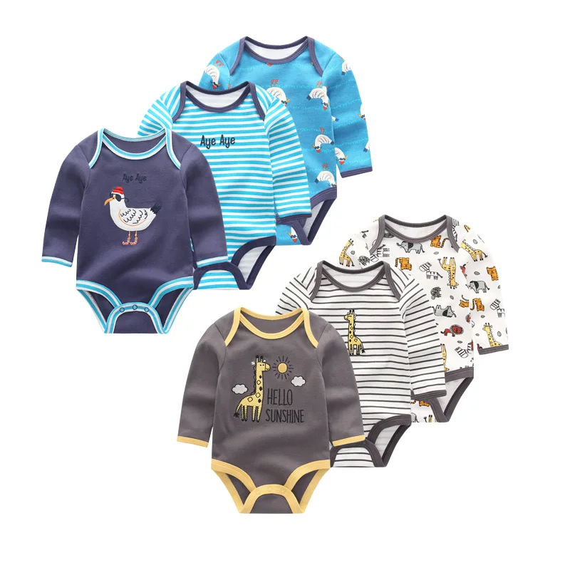 Детский Комбинезон для мальчика из 6 предметов, одежда для девочки Ropa Bebe, комбинезон с длинными рукавами для новорожденных, мягкий хлопковый комбинезон с круглым вырезом и рисунком - Цвет: BDL6008