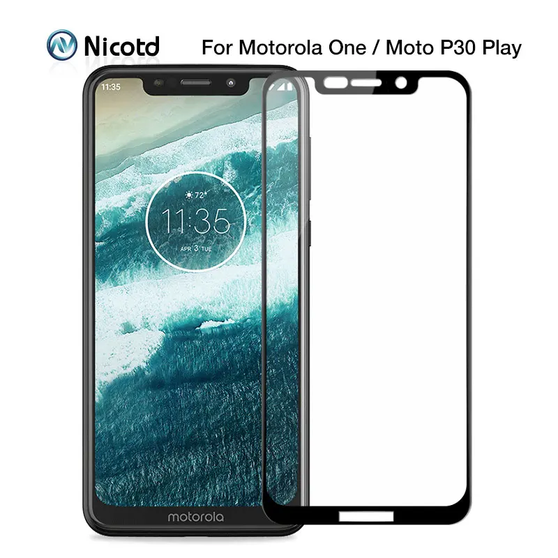 Защитное стекло для Motorola Moto One Nicotd закаленное Оригинальное с полным покрытием P30