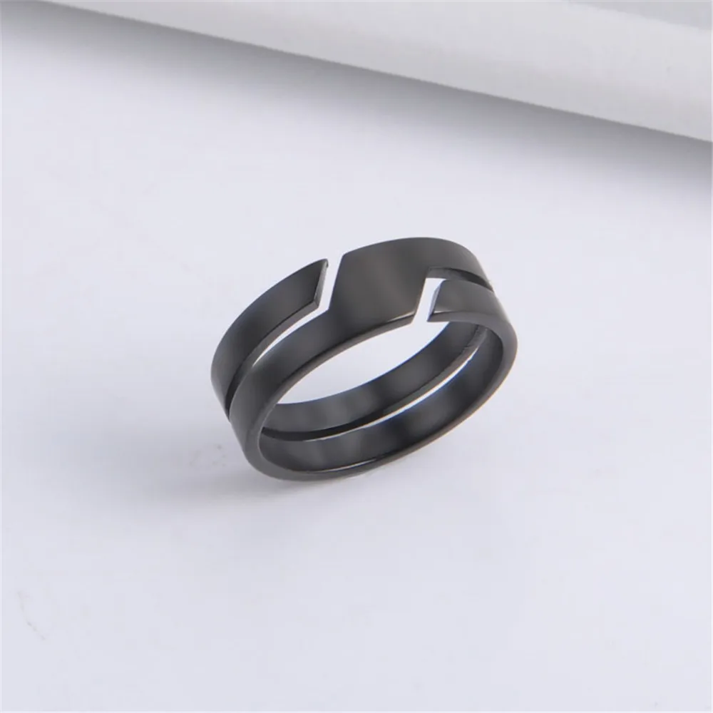 Skyrim Fashion Simple Stainless Steel Couple Ring for Women Men Casual Finger Rings Jewelry Engagement Anniversary Gift 2021 New