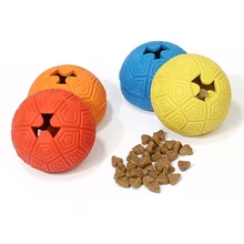  Rubber Dog Chew Toy Turtle Shell Design Food Leaking Ball Pet Slow Food Dispensing Interactive Toys Pet IQ Training Accessories 