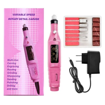 

1set Power Professional Electric Manicure Machine Pen Pedicure Nail File Nail Tools 6 Bits Drill Nail Drill Machine Equipment