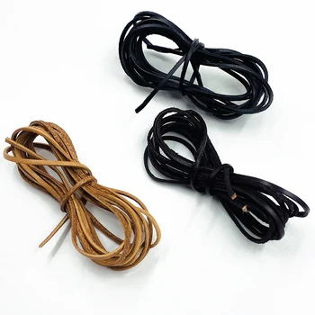 

2 Meter Genuine Leather Cord Findings For Bracelet Necklace Making Flat Cow Leather Rope Strap Diy Jewelry Accessories
