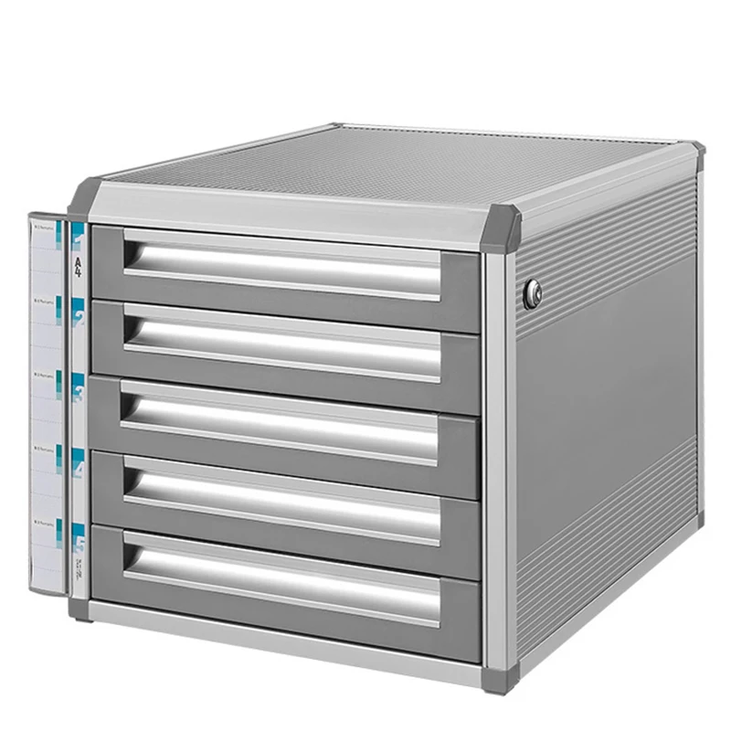 Aluminum Alloy Drawer Type Data Filing Cabinet Office Small File