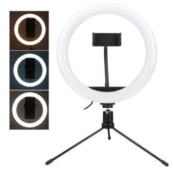 

10in Ring Light Set with Tripod Phone Clip Accessory for Action Camera Live Video Shoot Vlog