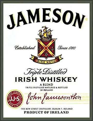Jameson ирландский виски винтажный металлический жестяной знак настенный плакат