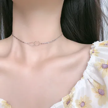 

Geometry Cross Necklace Female 2020 New Style Sequin Choker Fairy Sister Non-mainstream Necklace Ornament N352