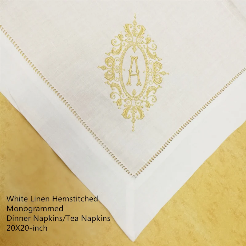 set-of-12-excellent-monogrammed-dinner-napkins-white-hemstitch-linen-table-napkins-20x20-ladder-embroidered-initial-tea-napkin