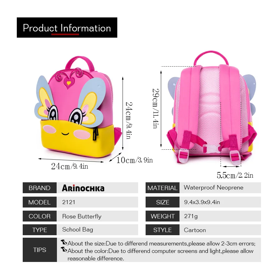 Портфель для книг с единорогом детей детский рюкзак бабочками школьный ранец