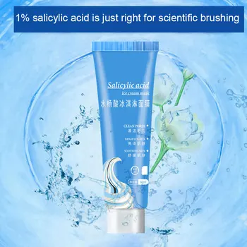 

Salicylic Acid Ultra Cleansing Mask Ice Cream Mask Fades Acne Marks Blackheads Moisturizing Cleansing Portable J9