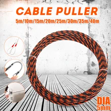 Professional 5mm 5-40m Fiberglass Electric Cable Tape Conduit Duct Cable Push Puller Tools Wheel Pushing for Wiring Installation