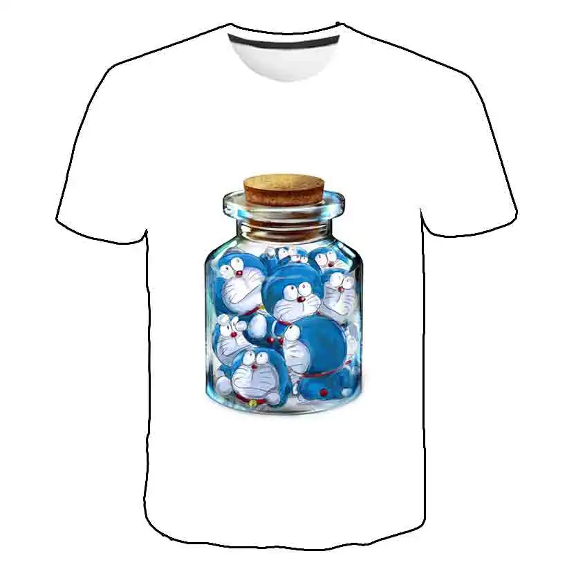 Милая мультяшная футболка Doraemon Детская для мальчиков и девочек Повседневная