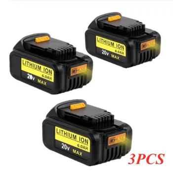 

3PCS NEW 100% Original 6000mAh 20V for Dewalt Power Tool Battery DCB206 20V 6.0Ah Battery DCB206 20V Battery DCB205 DCB204-2