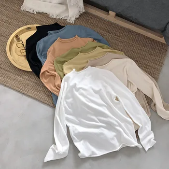 

Women Modal T Shirt High Elastic Seamless tshirt Turtleneck long sleeve shirt women Thin Soft t shirt women topswhite color