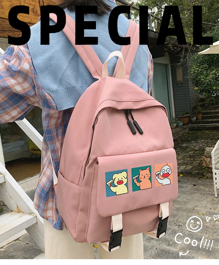 Маленький женский рюкзак, новинка, Модный женский школьный рюкзак в студенческом стиле, школьные сумки с мультипликационным принтом, рюкзаки для девочек-подростков