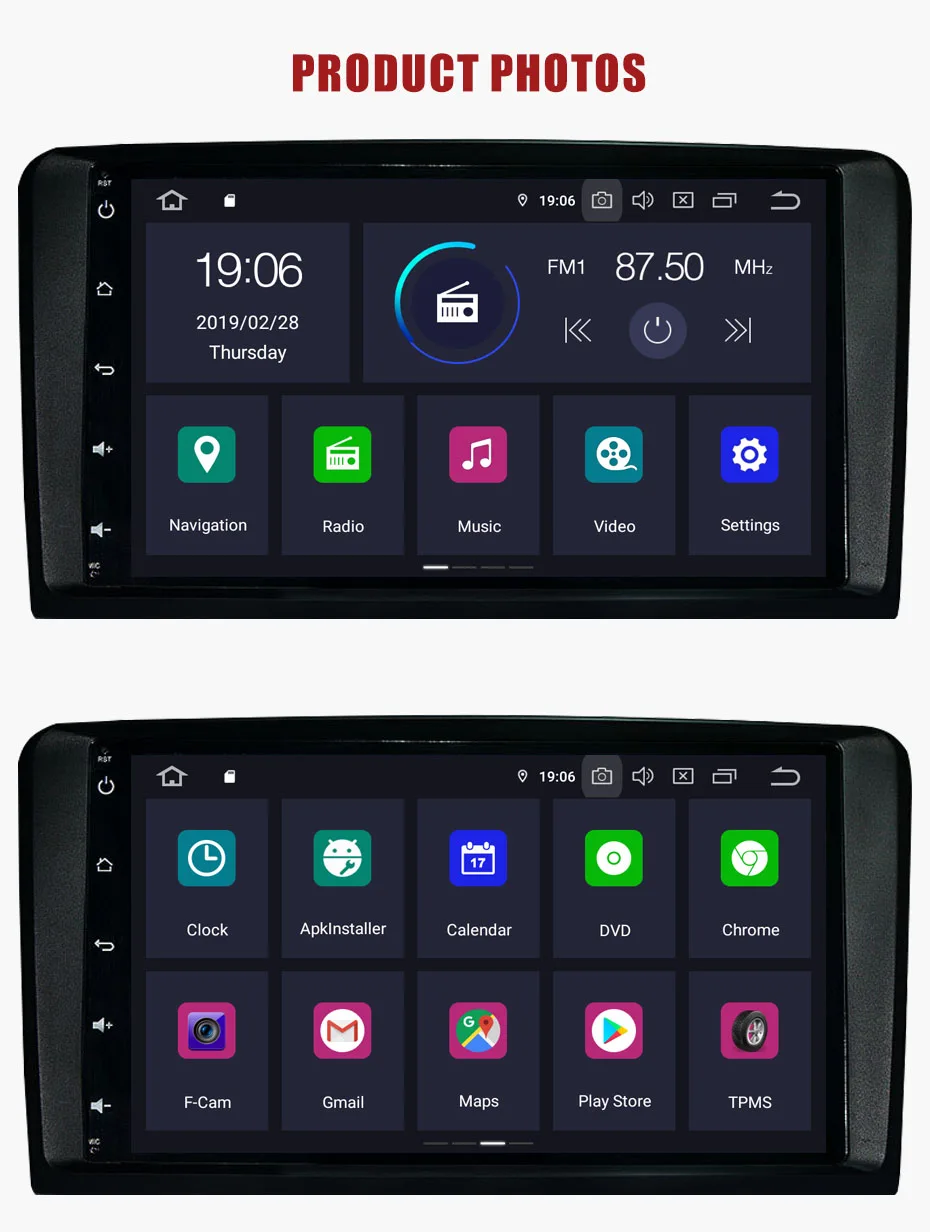 Discount KANOR 1024*600 IPS Android 9.0 2 Din Car Autoradio For Mercedes Benz W164 ML350 ML450 ML500 ML430 X164 GL320 8