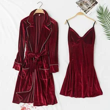 Комплект из 2 предметов, халат и ремень, зимний бархатный халат, костюм, новинка, женская теплая одежда для сна, ночная рубашка, Сексуальная Домашняя одежда с длинным рукавом, XL
