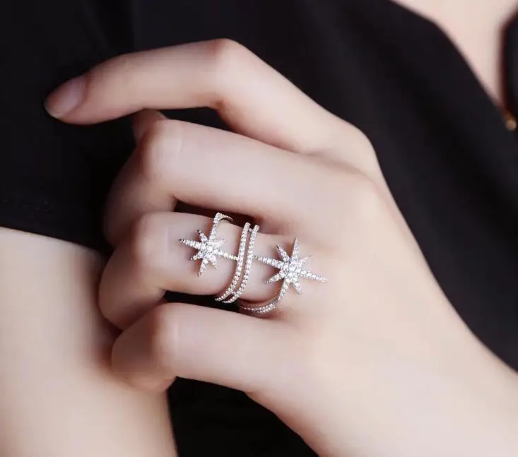 HIBRIDE Модные Роскошные AAA CZ женские обручальные кольца белый ААА Цирконий Кристалл Свадебные обручальные ювелирные изделия вечерние подарочные R-19